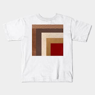 ART leather collage brown with red Kids T-Shirt